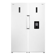 یخچال فریزر دوقلو 32 فوت جی پلاس مدل GRF-P2736-FW/LW، دارای سرمایش و انجماد سریع، با ارتفاع 185، پهنای 119 و عمق 65 سانتی متر، میزان مصرف انرژی A++، دارای 4 طبقه در یخچال و 4 کشو در فریزر
