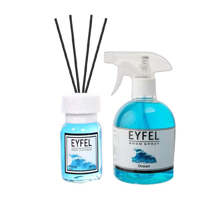 پک دو عددی خوشبو کننده هوا ایفل مدل اقیانوس okyanus (اسپری500 میل+شیشه ای120 میل)